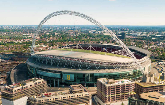 wembley stadium aerial photograph taken by a drone