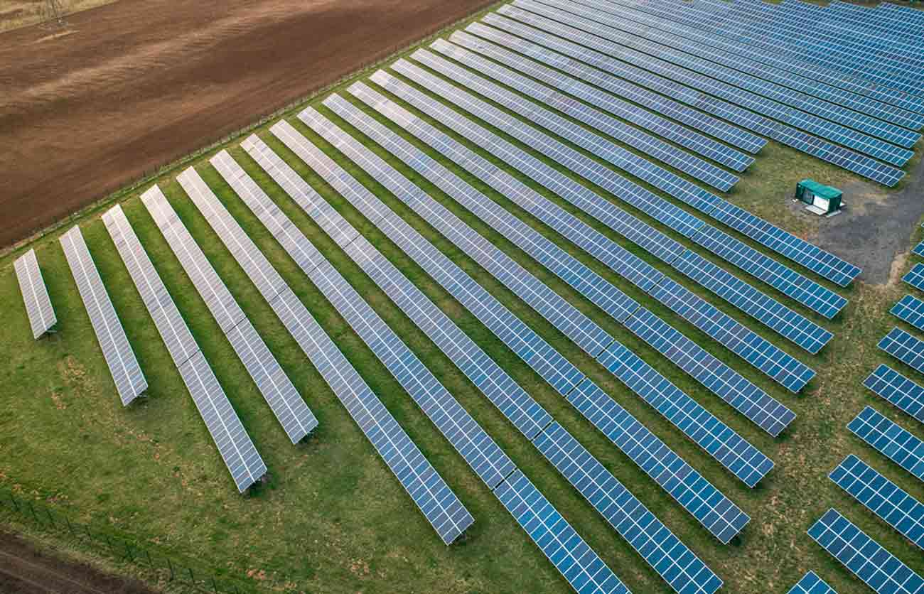 solar farm photograph by drone
